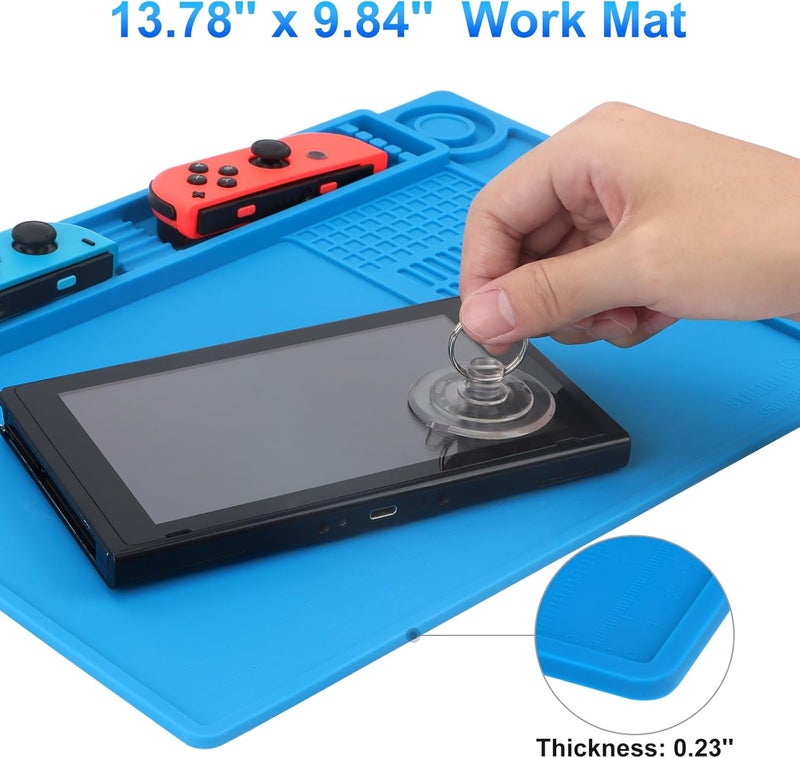 STREBITO Soldering Mat Electronics Repair Mat, Silicone Work Mat Heat Resistant 932°F, Magnetic Mat for Screws and Tools, Solder Mat Silicone Pad for Watch, Phone, Eyeglass, Knife, Size 13.8 "x 9.9" - Image 5